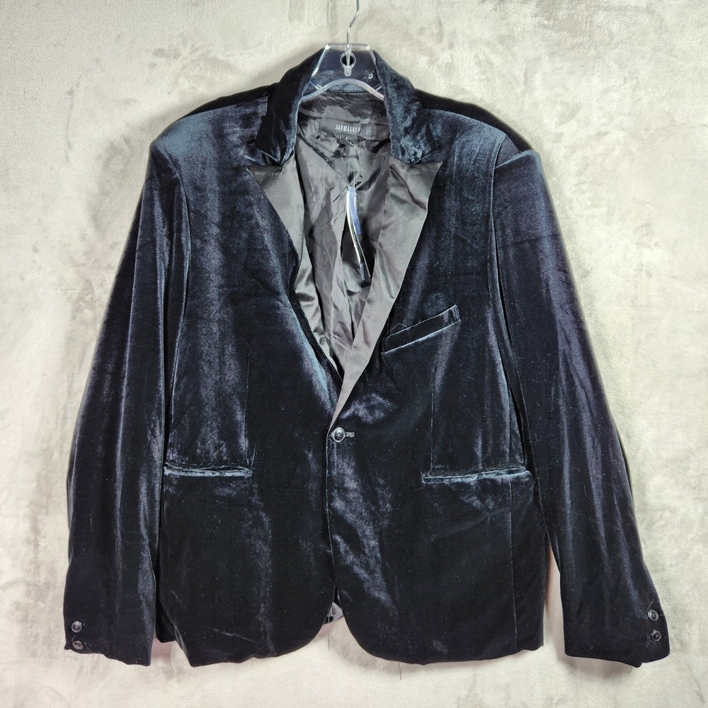 Jaywalker Velvet Suiting Mens Large Black Blazer Jacket Classic Holiday Party